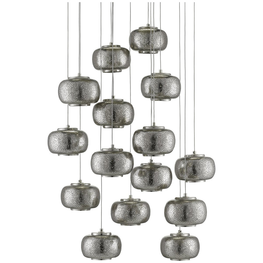 Currey and Company Pepper Round 15-Light Multi-Drop Pendant