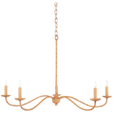 Currey and Company Saxon Rattan Small Chandelier