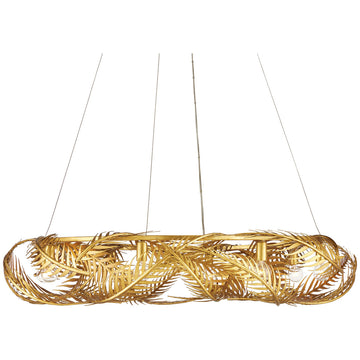 Currey and Company Queenbee Palm Ring Chandelier