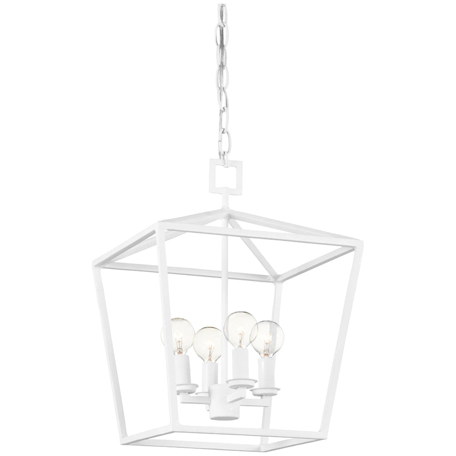 Currey and Company Denison White Small Chandelier