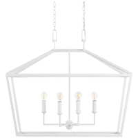 Currey and Company Denison White Rectangular Chandelier