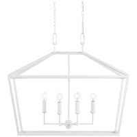 Currey and Company Denison White Rectangular Chandelier