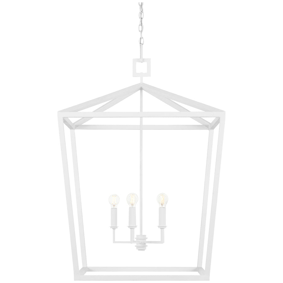 Currey and Company Denison White Large Chandelier