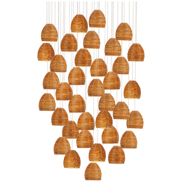 Currey and Company Beehive 36-Light Multi-Drop Pendant