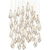 Currey and Company Glace White 36-Light Multi-Drop Pendant