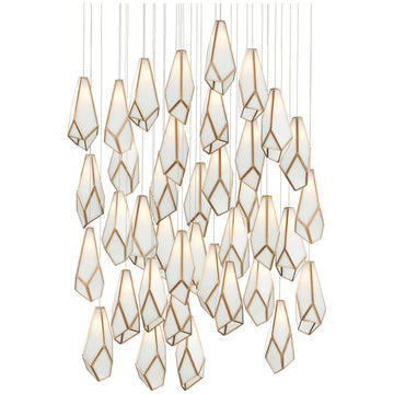 Currey and Company Glace White 36-Light Multi-Drop Pendant