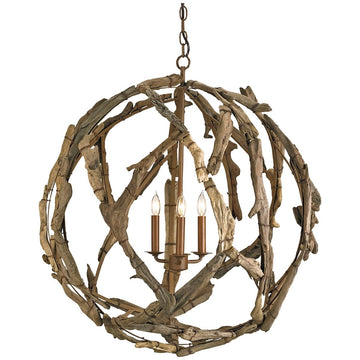 Currey and Company Driftwood Orb Chandelier