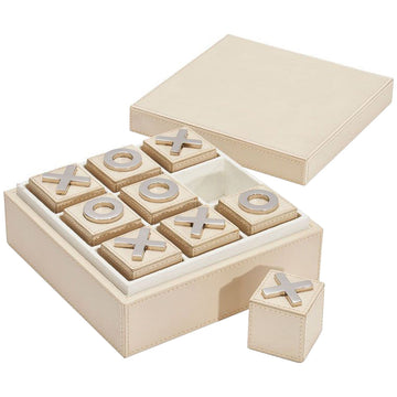 Interlude Home Arya Tic Tac Toe Box - Ivory