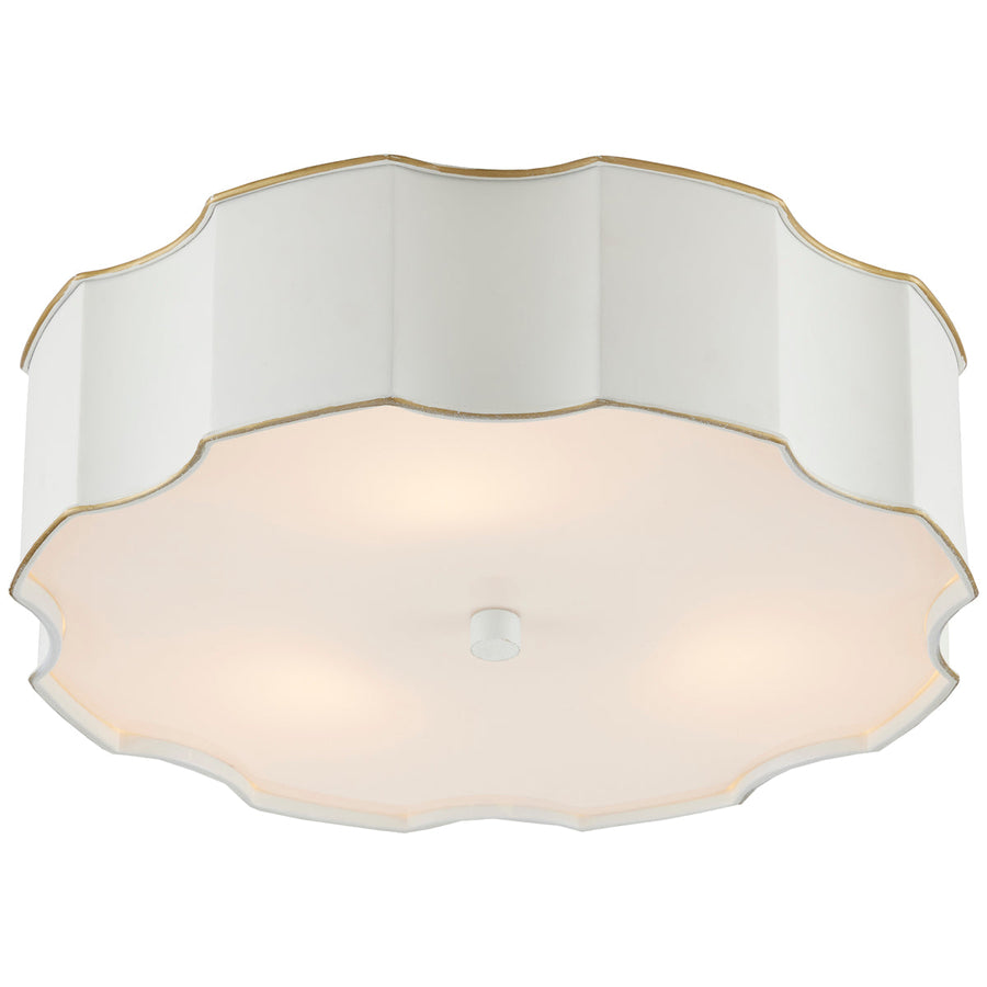 Currey and Company Wexford White Flush Mount