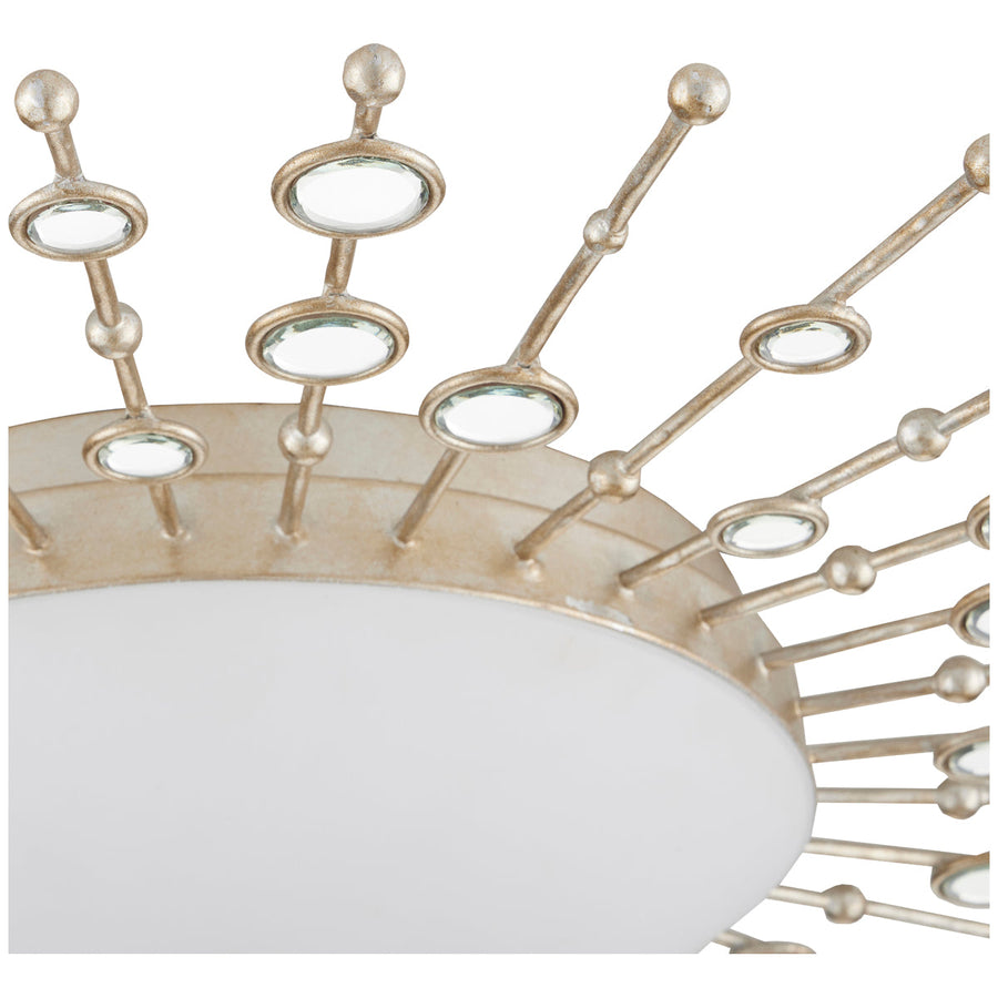 Currey and Company Planisphere Silver Flush Mount