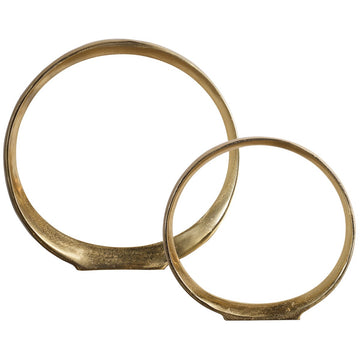 Uttermost Jimena Gold Ring Sculptures, 2-Piece Set