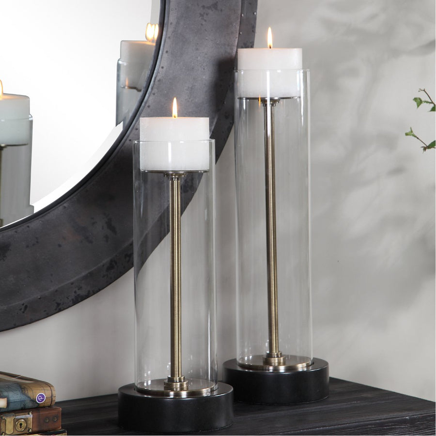 Uttermost Charvi Glass Candleholders, 2-Piece Set
