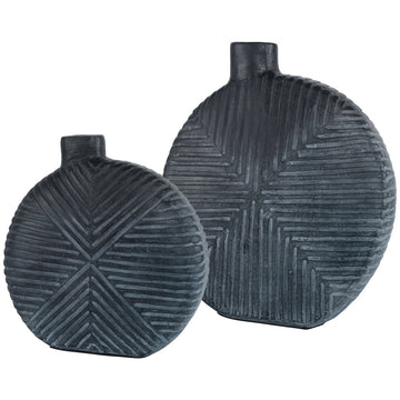 Uttermost Viewpoint Aged Black Vases, 2-Piece Set