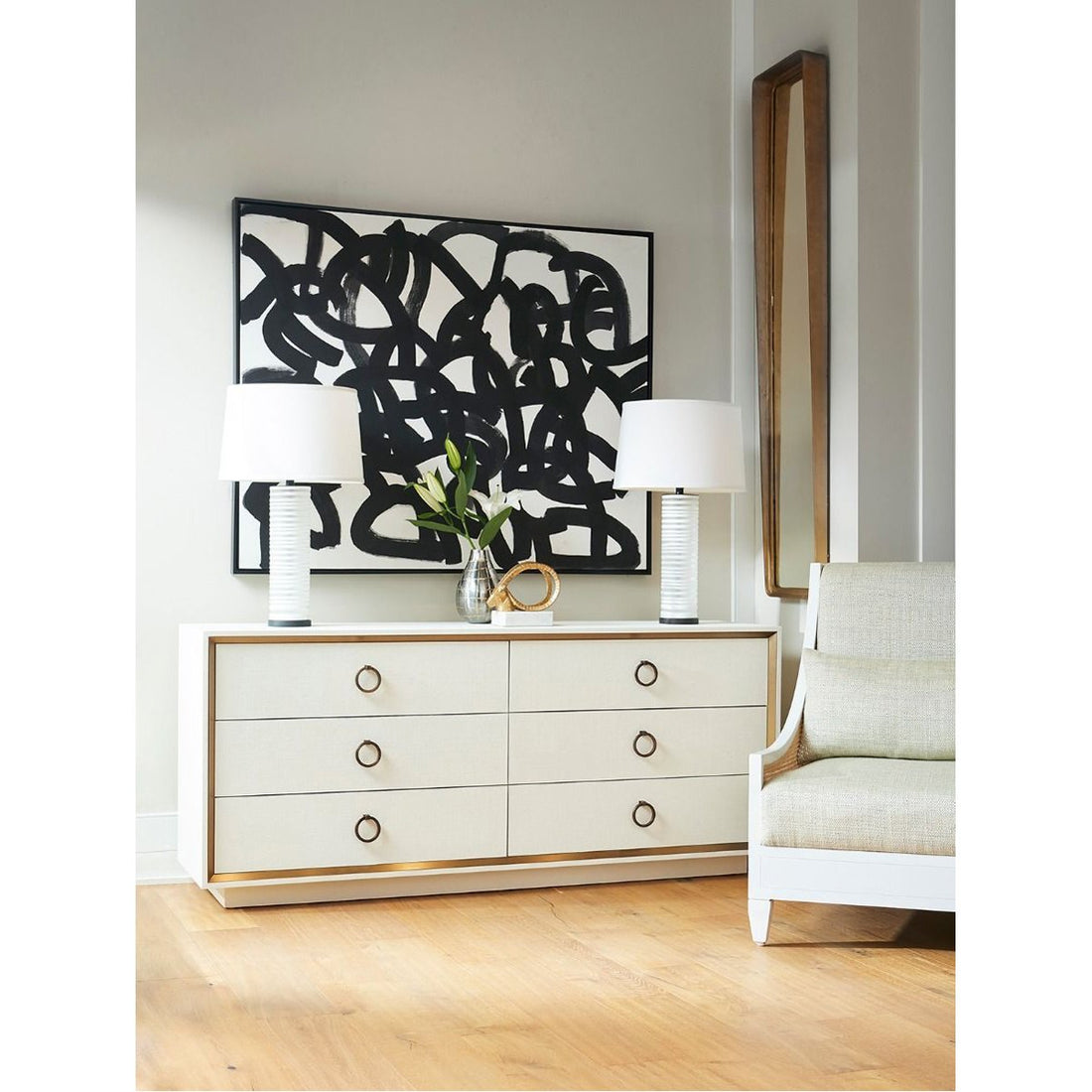 Villa & House Ansel Extra Large 6-Drawer Dresser with Kelley Pull