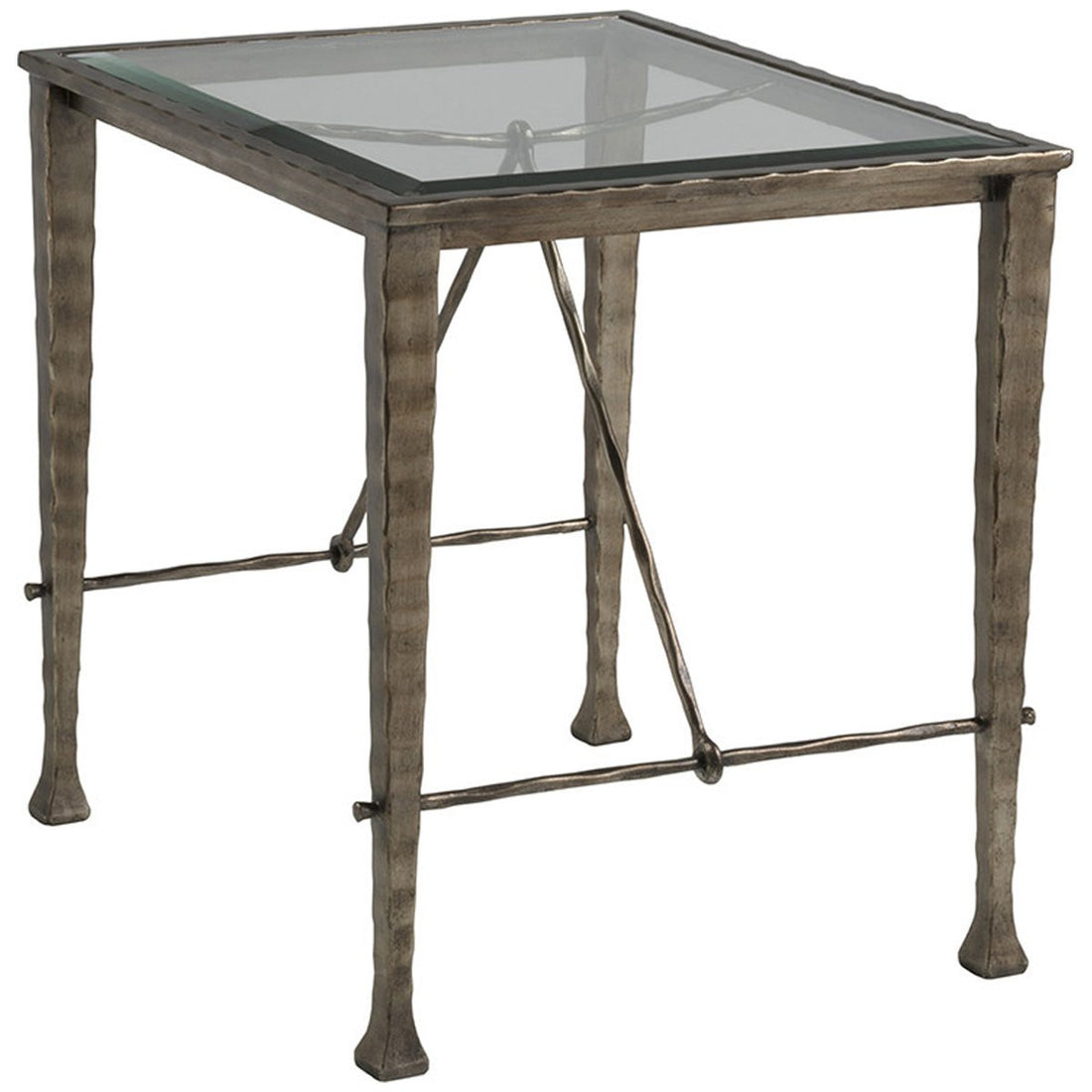 Artistica Home Cortona End Table with Glass Top 2129-955C