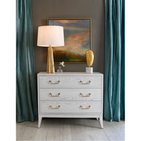 Worlds Away Sabre Leg 3-Drawer Chest with Brass Swing Handle