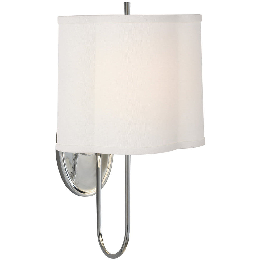 Visual Comfort Simple Scallop Wall Sconce with Linen Shade