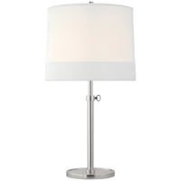 Visual Comfort Simple Adjustable Table Lamp with Banded Linen Shade