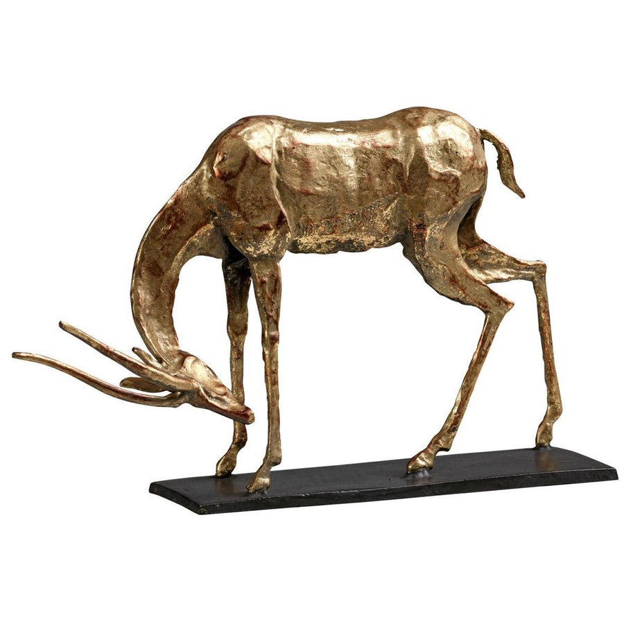Villa & House Antelope Straight Horn Statue in Gold