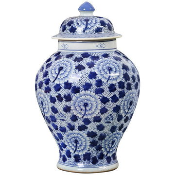 Bungalow 5 Flower Temple Jar in Blue and White