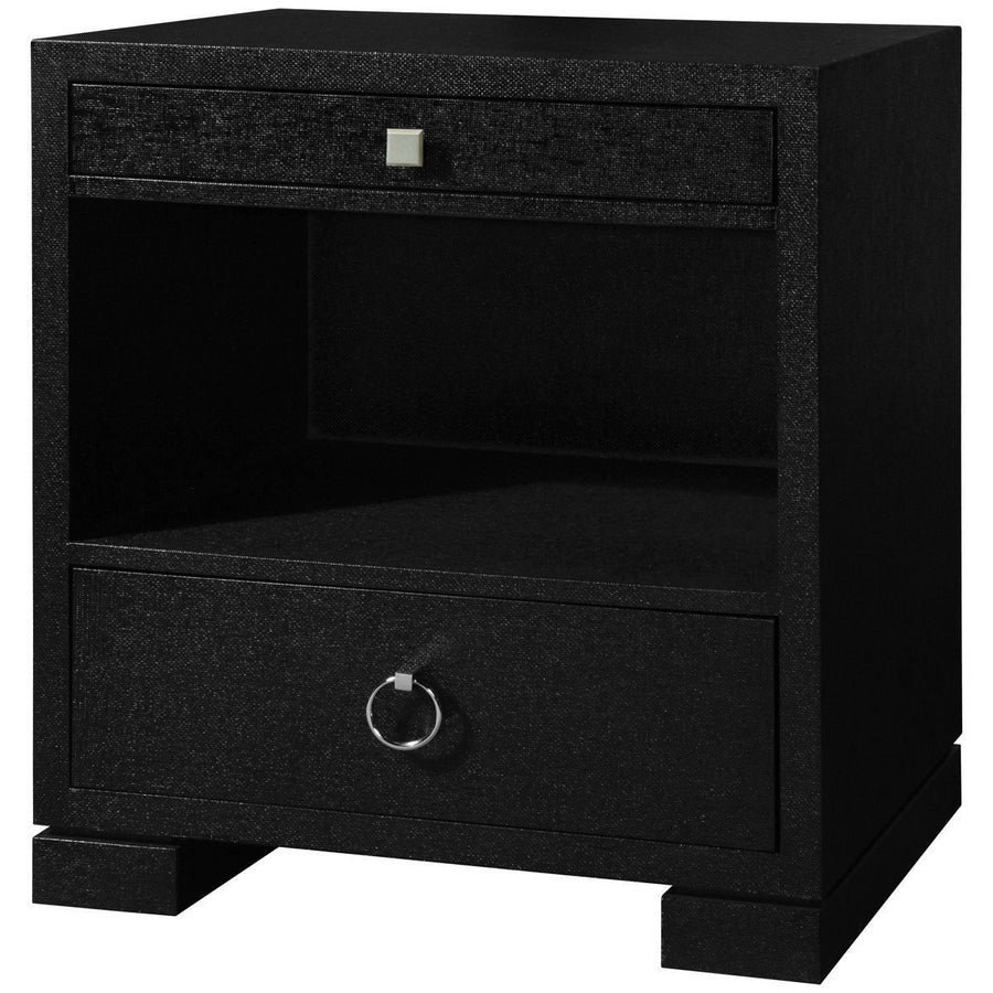 Frances 2-Drawer Side Table in Black