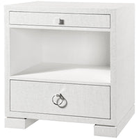 Frances 2-Drawer Side Table in White