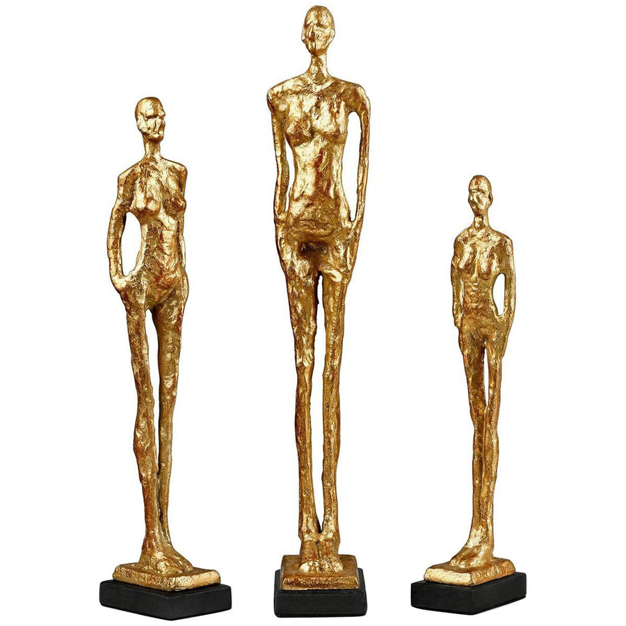 Villa & House Miles Statues  Set of 3 Statues in Gold