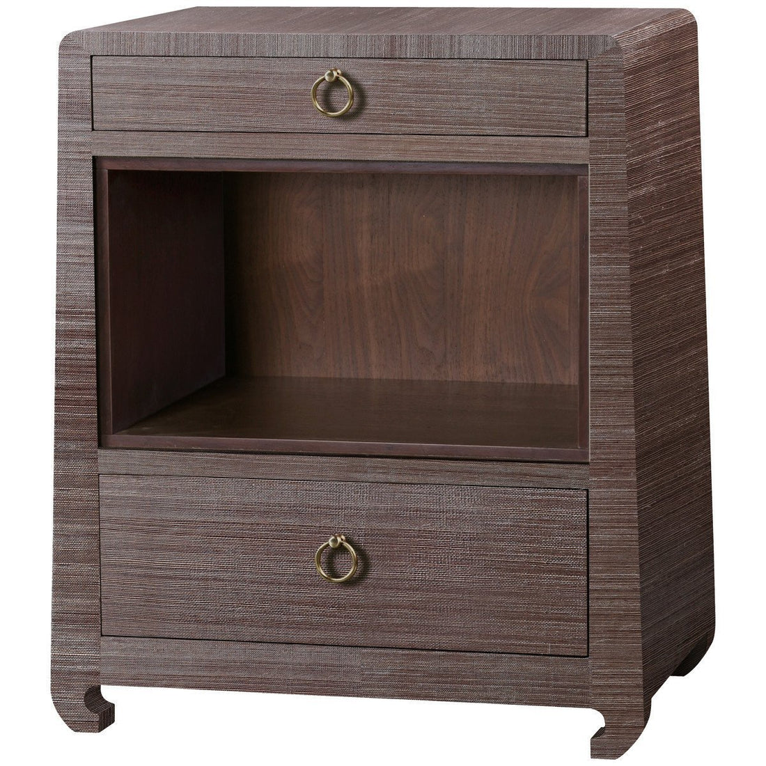 Ming 2-Drawer Side Table in Brown