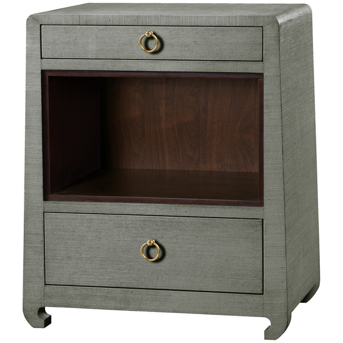 Ming 2-Drawer Side Table in Green