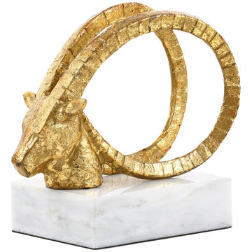 Villa & House Gold Spiral Horn Statue