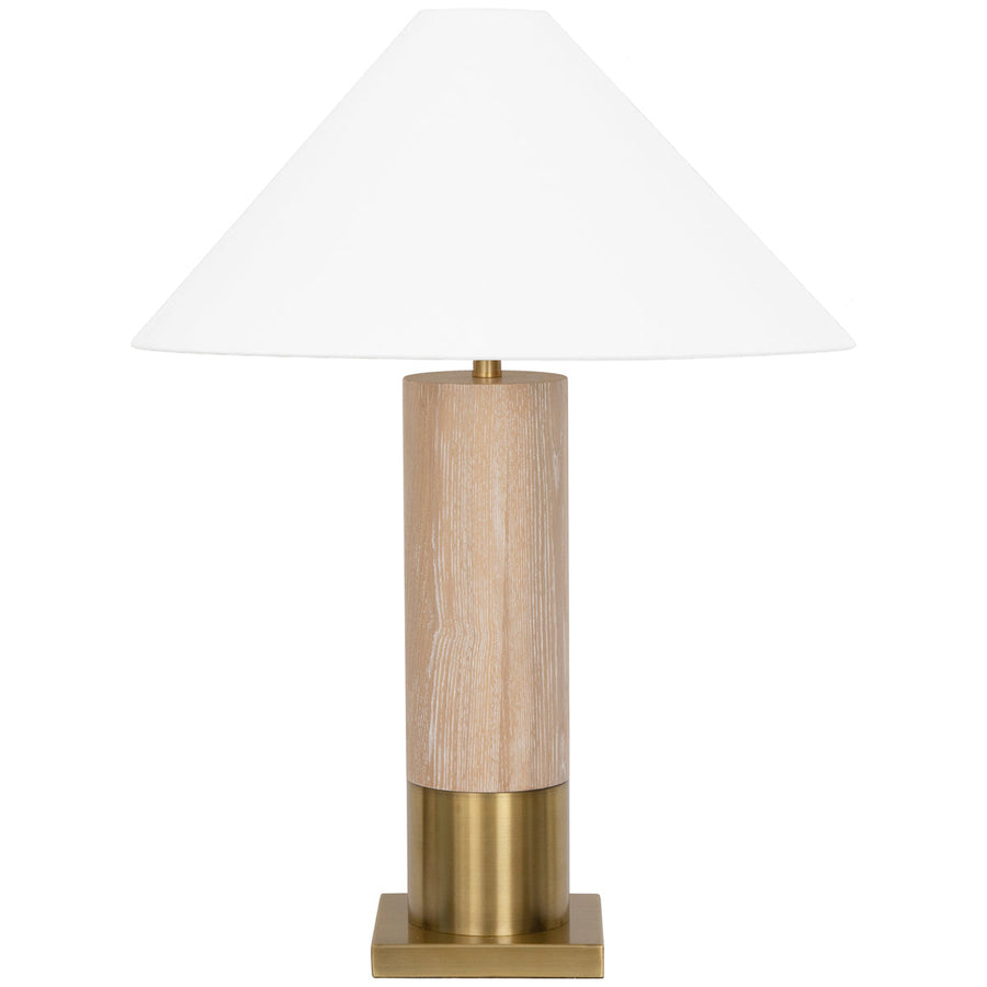 Worlds Away Brushed Brass Base Table Lamp