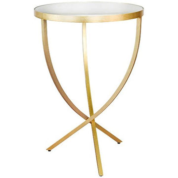 Worlds Away Brit Round Cross Leg Side Table with Mirror Top