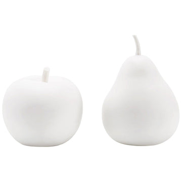 Villa & House Apple and Pear Porcelain Figures - White