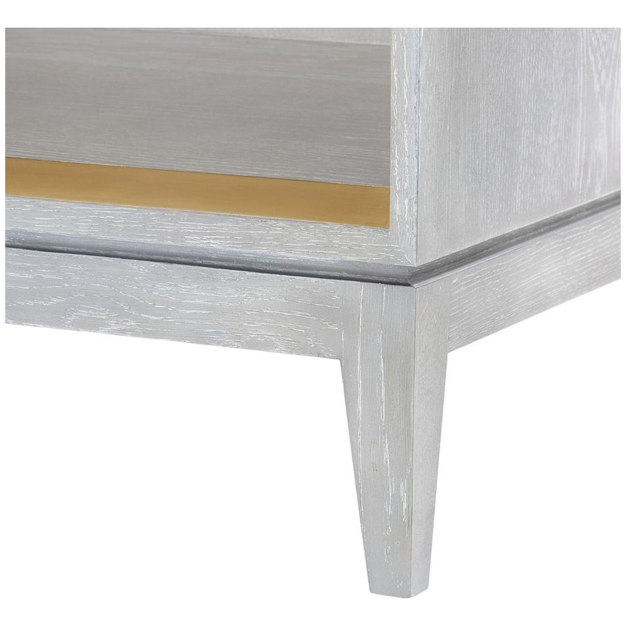 Villa & House Cameron 1-Drawer Gray Side Table with Raquel Pull