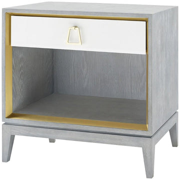 Villa & House Cameron 1-Drawer Gray Side Table with Kelley Pull