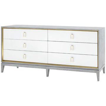Villa & House Cameron Extra Large Gray 6-Drawer Dresser with Raquel Pull