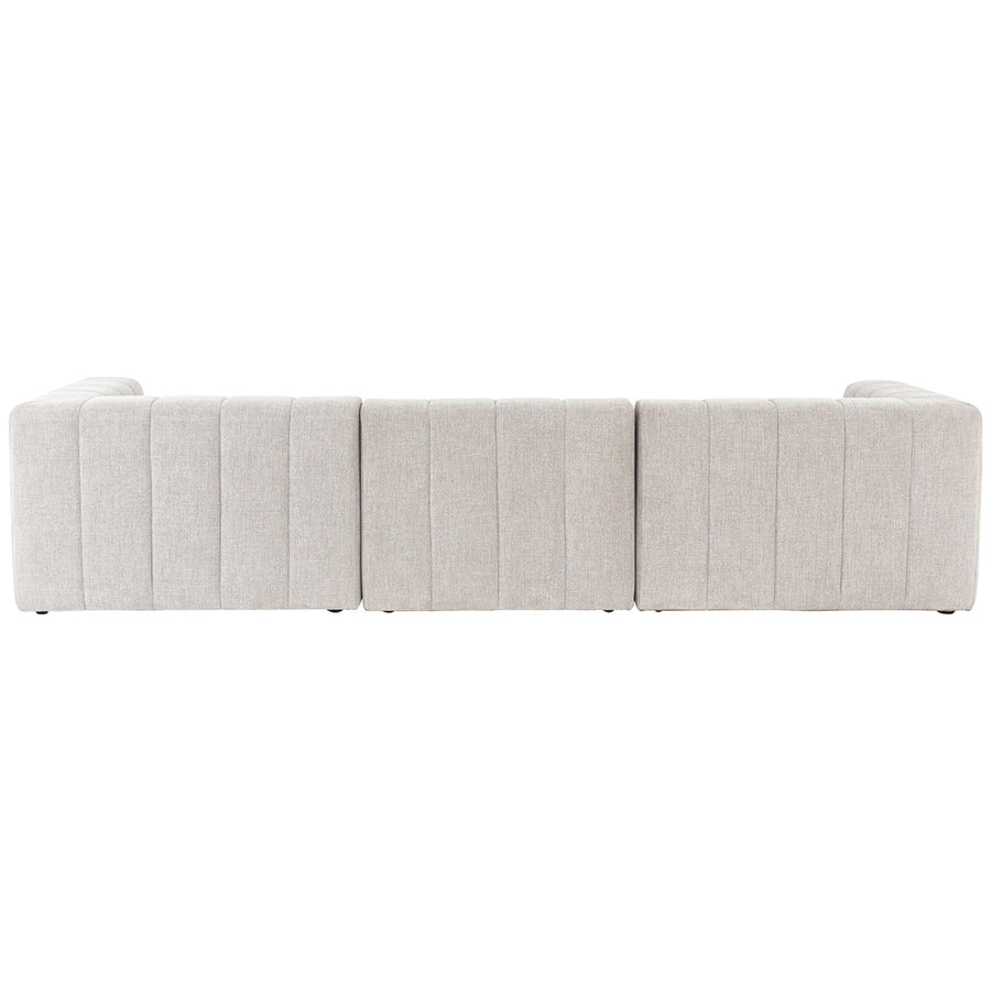Four Hands Grayson Langham Channeled 3-Piece Sandstone Sectional with Ottoman