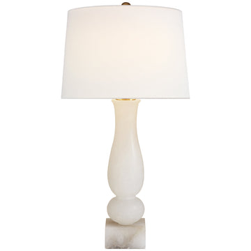 Visual Comfort Contemporary Balustrade Table Lamp in Alabaster