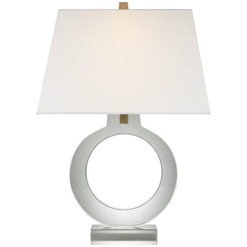 Visual Comfort Ring Form Large Table Lamp in Crystal