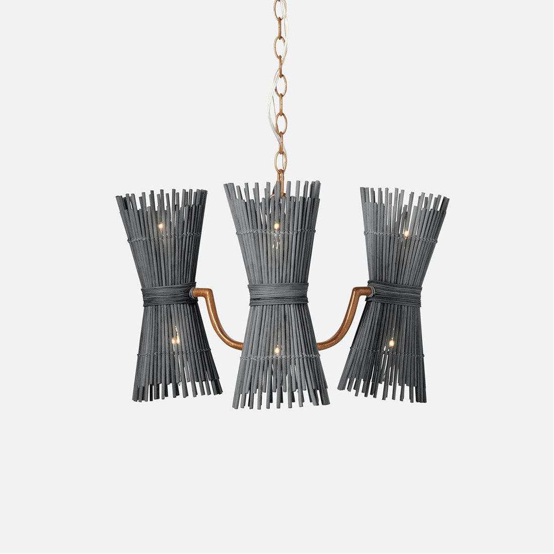 Made Goods Miko 6-Light Modern Rattan Spindle Chandelier