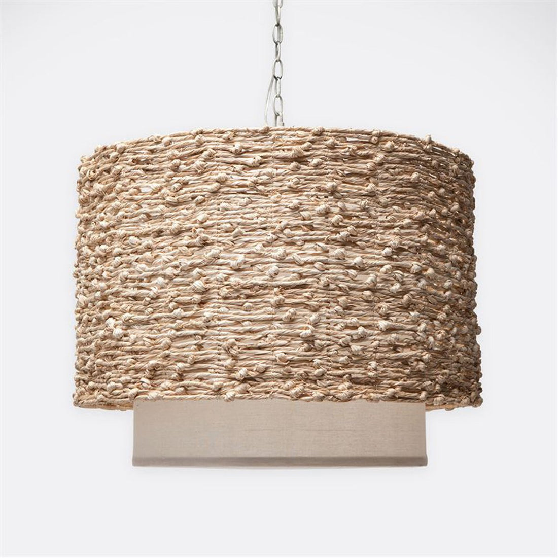 Made Goods Nina Knotted Seagrass Drum Chandelier