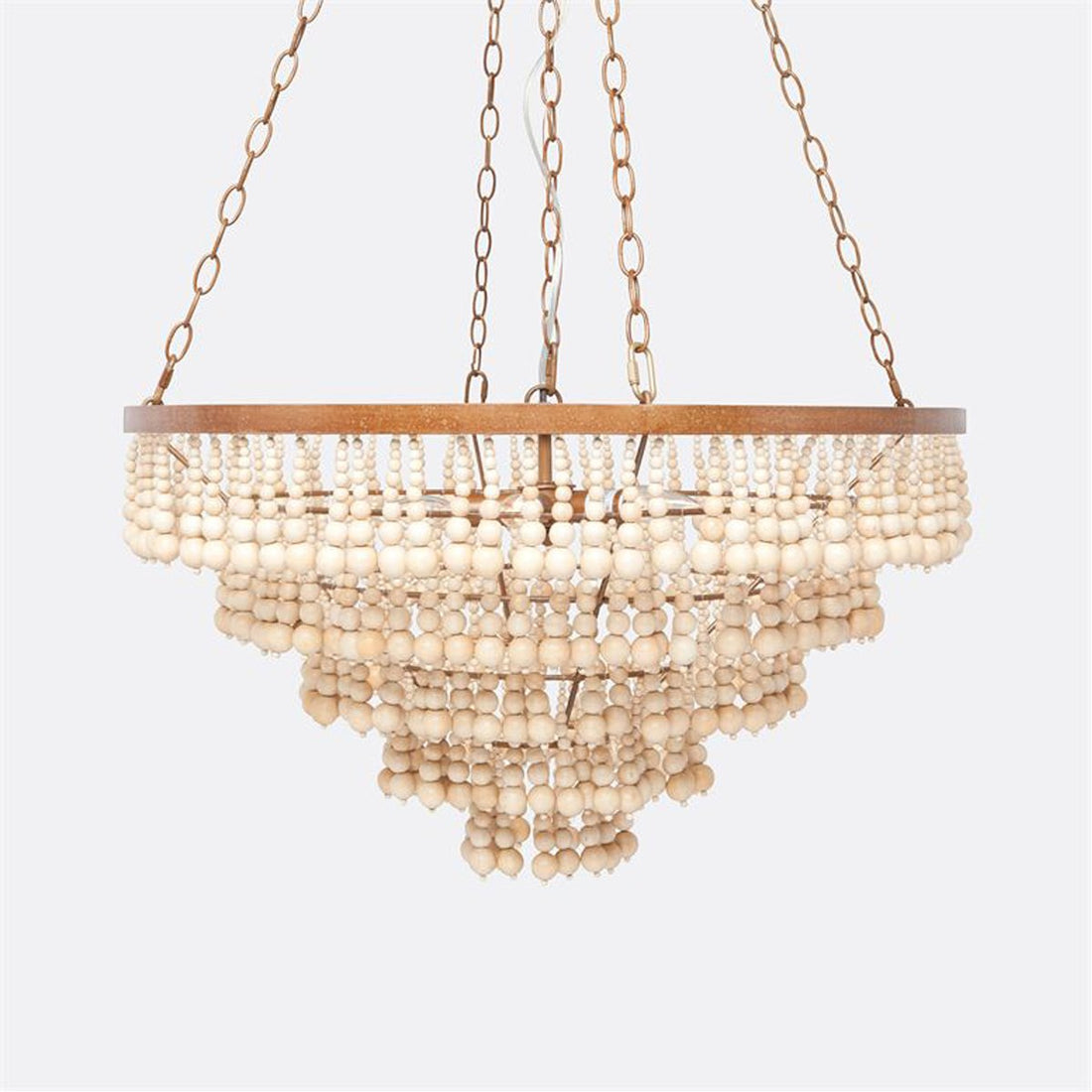 Made Goods Pia Natural Wood Beads Small Chandelier