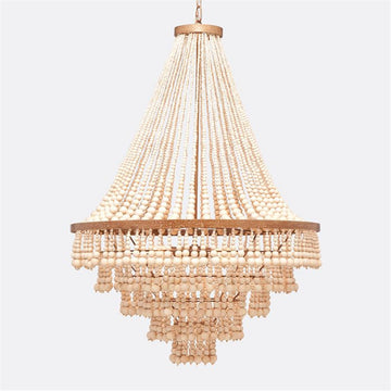 Made Goods Pia Natural Wood Beads Large Chandelier