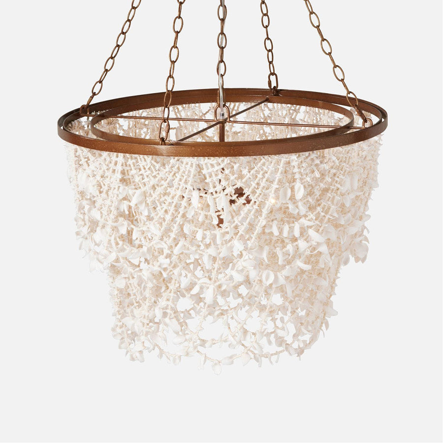 Made Goods Terza White Shell Draped Chandelier