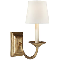 Visual Comfort Flemish Single Sconce with Linen Shade