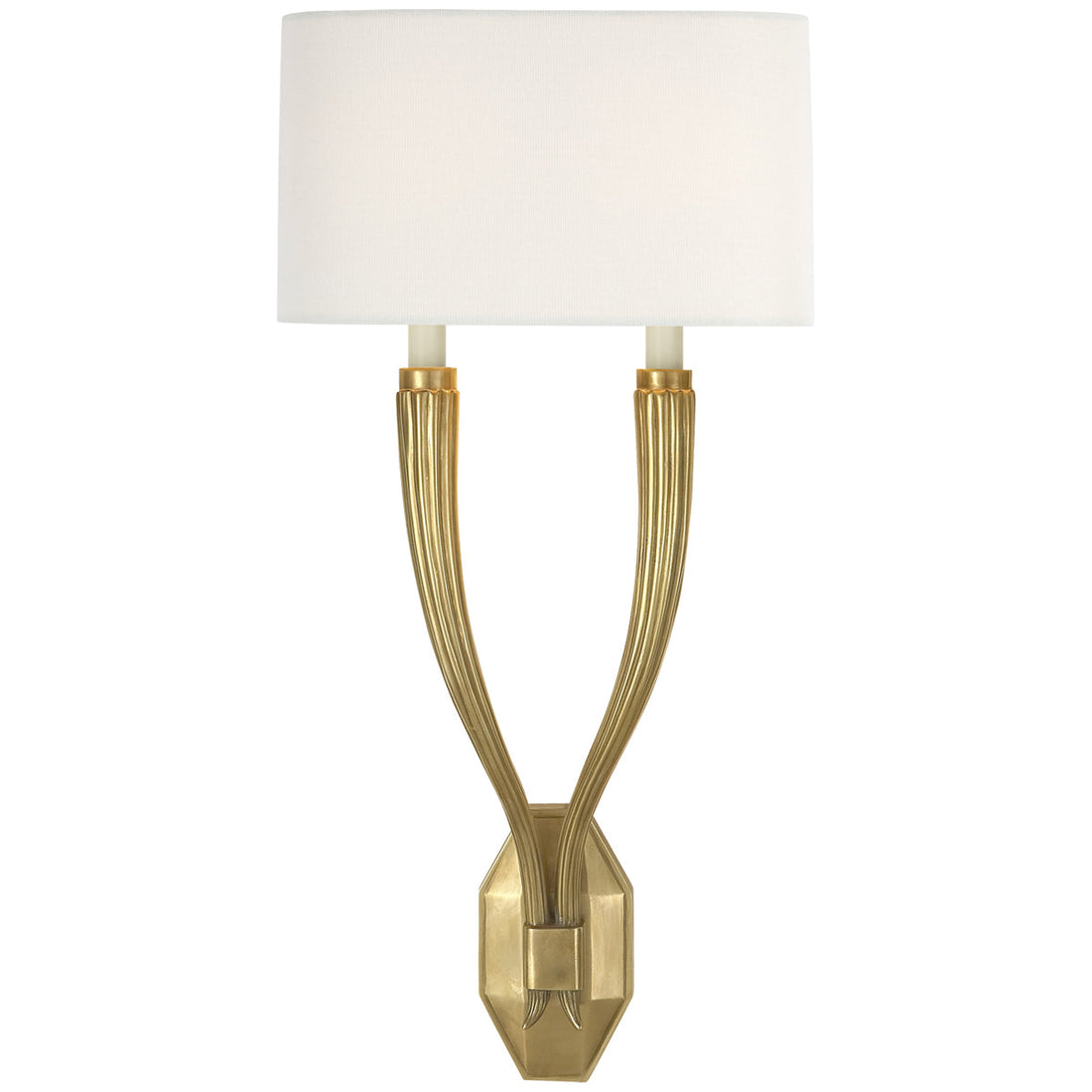Visual Comfort Ruhlmann Double Sconce with Linen Shade