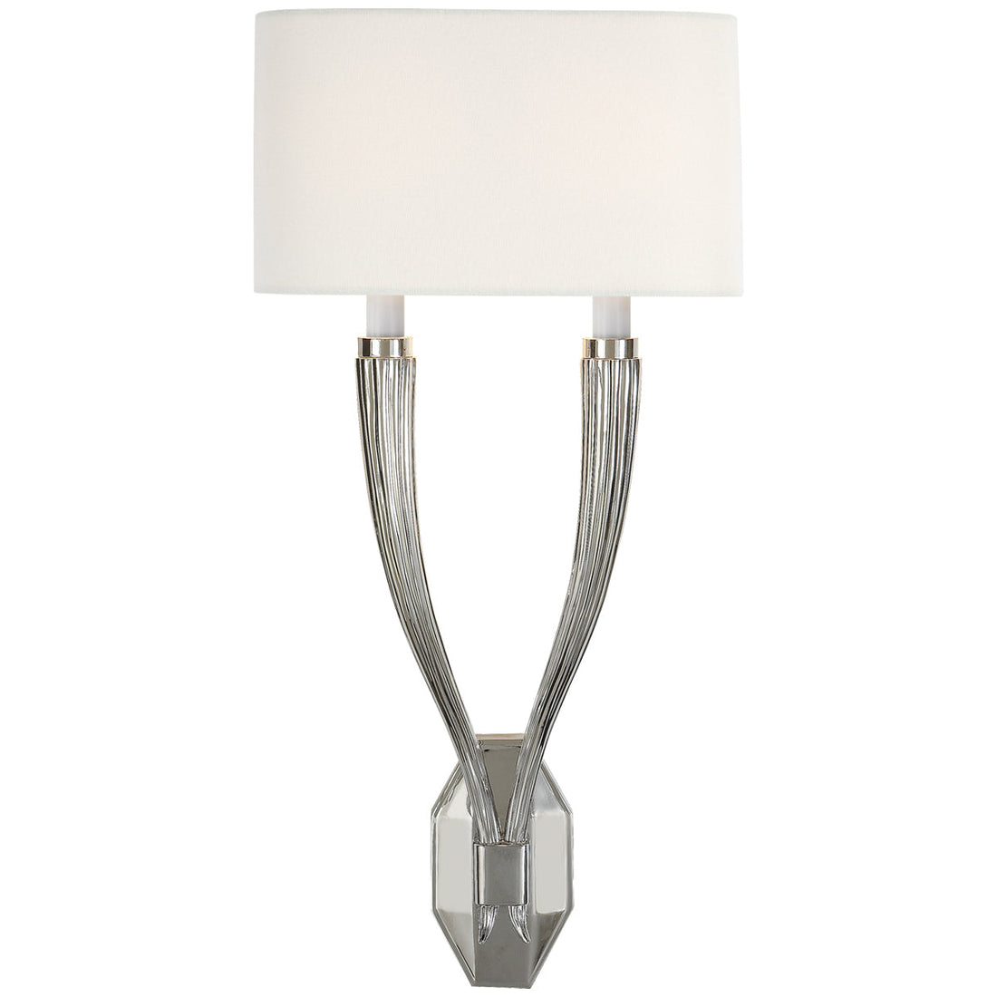 Visual Comfort Ruhlmann Double Sconce with Linen Shade