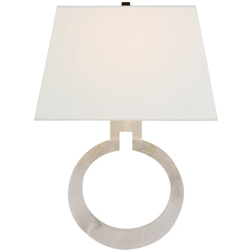 Visual Comfort Ring Form Large Wall Sconce in Alabaster