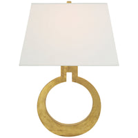 Visual Comfort Ring Form Large Wall Sconce with Linen Shade