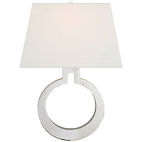 Visual Comfort Ring Form Large Wall Sconce with Linen Shade